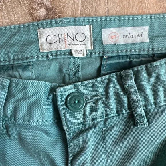 Anthropologie Relaxed chino blue green OOS online size 27 - Picture 7 of 12